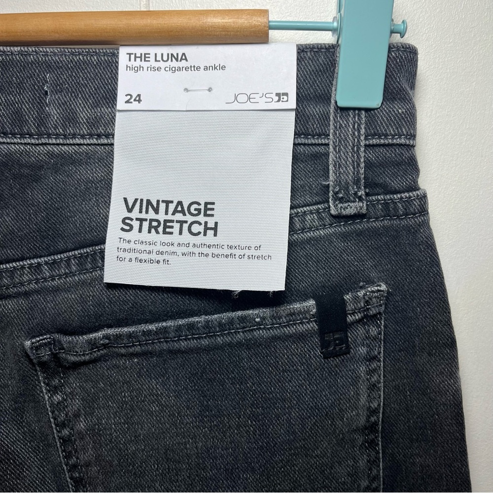 Joe’s Jeans Luna High Rise Cigarette Ankle Gray Wash Size 24 Stretch NWT Raw Hem - Picture 7 of 11